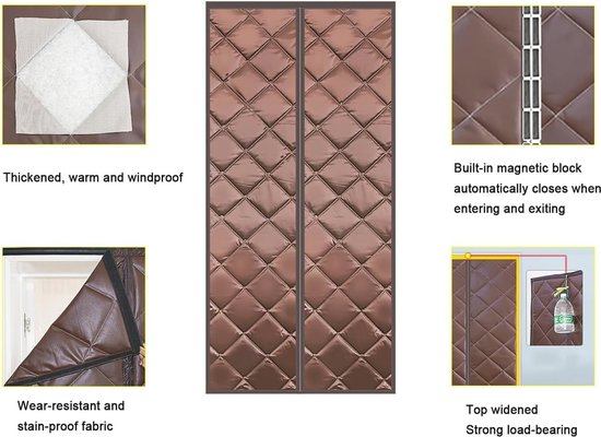 Geïsoleerd Deurgordijn met Magnetische Sluiting voor Privacy in Huis