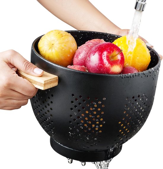 Keukenzeef met deksel – 4-in-1 spoelbak voor fruit, groenten & pasta Keukenzeef met deksel – 4-in-1 spoelbak voor fruit, groenten & pasta