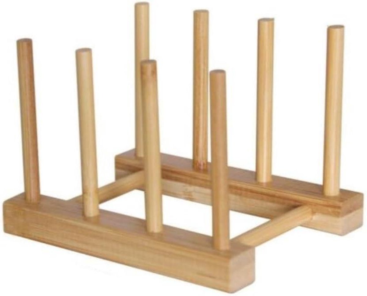 Goedkoopste Afdruiprek bordenhouder bamboe dekselhouder - Opbergen van platehouders