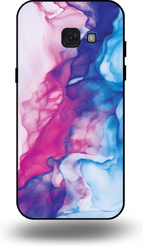Smartphonica Coque pour Samsung Galaxy A5 2017 avec imprimé marbre rose Blauw – Coque arrière en TPU Design marbre rose Blue pour Samsung Galaxy A5 2017