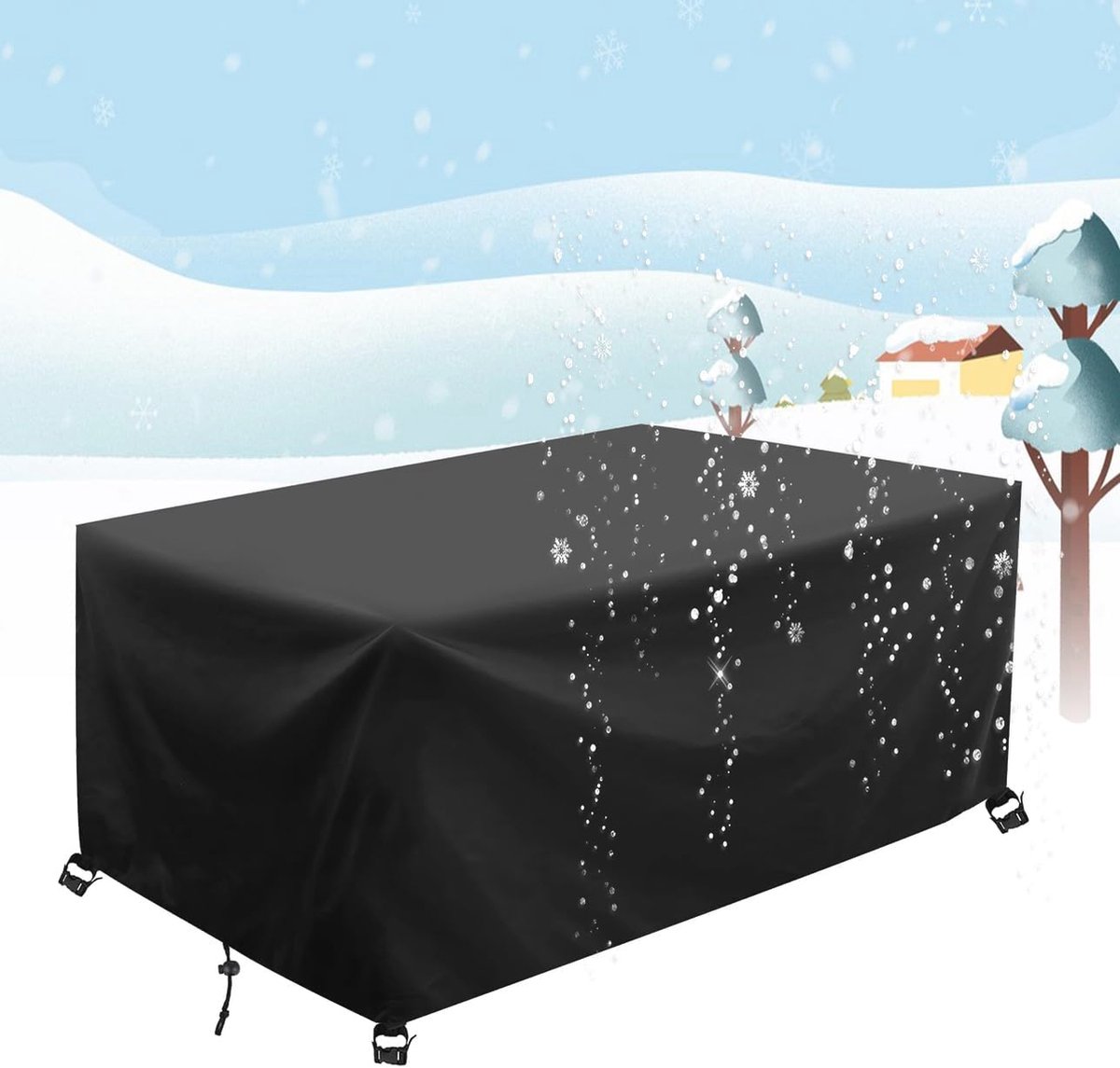 Waterdichte beschermhoes voor rechthoekige tuinmeubelset - 380 x 100 x 100 cm