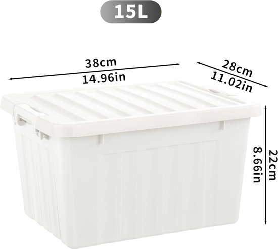 Cetomo 55L x 4 opbergdozen met wielen, plastic opbergdoos deksel, vergrendelende gespen, kliksluiting, stapelbaar, nesten, duurzame organizer voor thuiskantoorkleding, groen, Pack kopen? Vergelijk bij