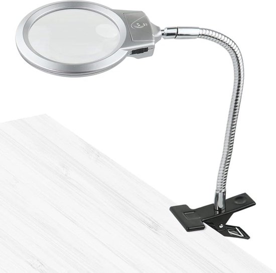 Lampe loupe avec lumière LED et pince, pour projets de lecture, de peinture au diamant et de point de croix