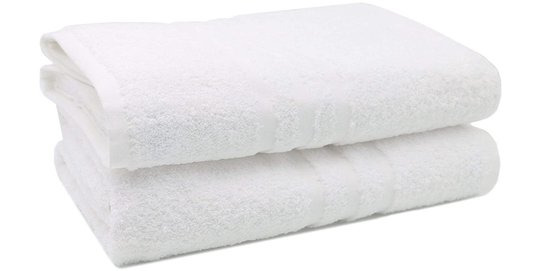 ZOLLNER 2 Toallas de baño Grandes 100% algodón, 100x150 cm, Blancas, 450 g