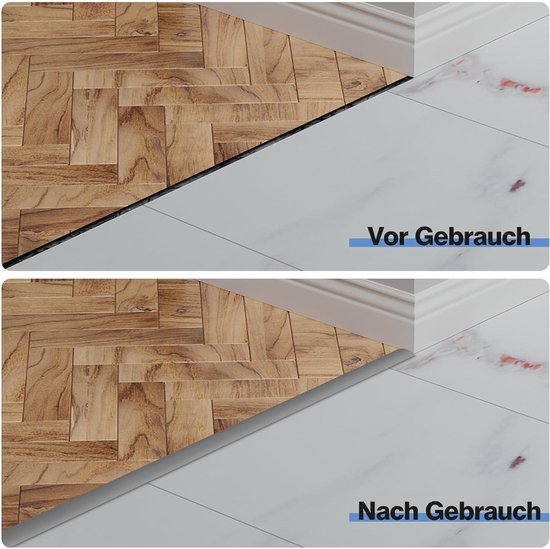 Flintronic overgangsprofiel, zelfklevend, 3m x 3,5cm PVC vloerleist, overgangslijst voor de vloer, overgangsstrip zonder boren, afdekstrip voor tegels, hout, laminaat, hoogtecompensatie 5mm (Zwart