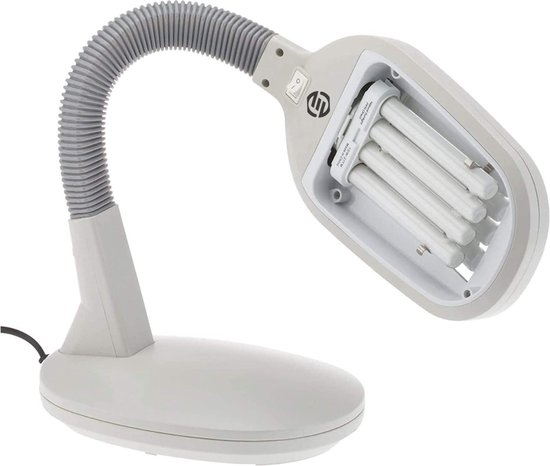 KICLBD Droevig licht, 10000 lux therapielamp met 3 kleuren, 4 timers, 5 intensiteiten en geheugenfunctie, uv-vrij zonlicht voor thuis/kantoor (wit) (DZ03-A3