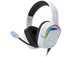 Intelectro Gaming Headset - Meeslepend geluid voor topprestaties! - Ruisonderdrukking - Flexibel en Ultra Heldere Microfoon - Multi Platform Support - Kwaliteitsvolle Oorkussens voor Comfort - Wit - Levering Sneller dan Aangegeven!