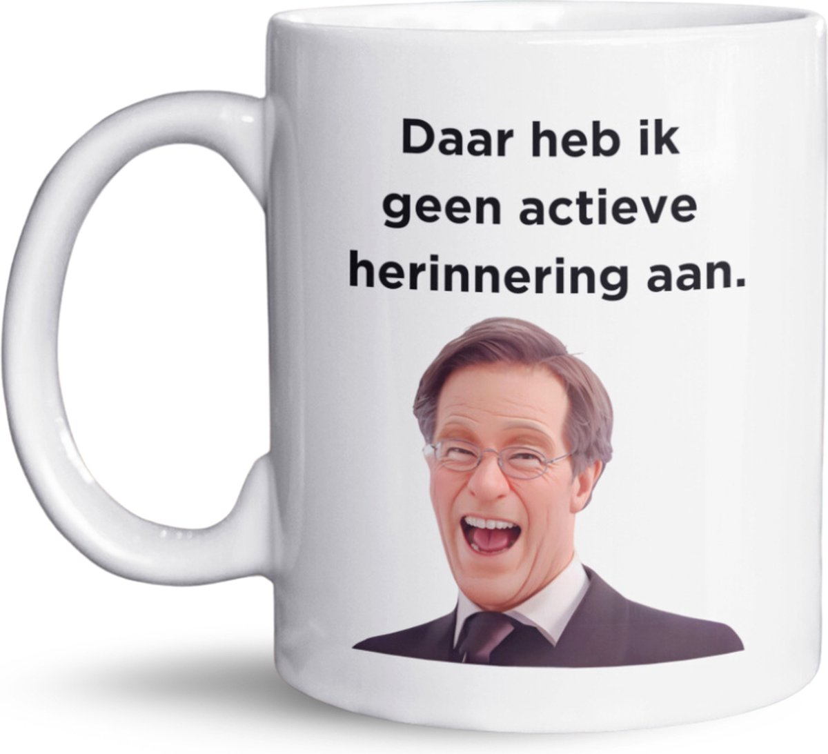 NietMokken.nl - Humoristische Mok 325 ml - Daar heb ik geen actieve herinnering aan - Grappige beker - Aan beide zijden bedrukt - Cadeau voor vrienden of collega’s - Koffietas - Perfect voor thuis of op kantoor - Vaatwasser- en magnetronbestendig