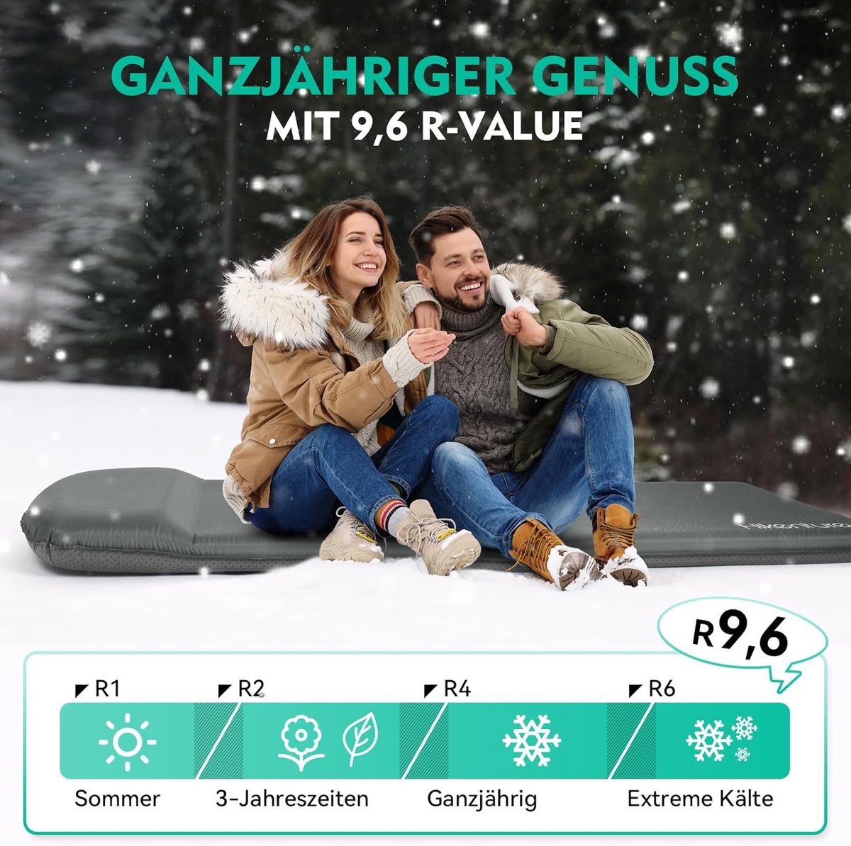 HIKENTURE Zelfopblazend, 5 cm dik campingmatras van schuim HIKENTURE Zelfopblazend, 5 cm dik campingmatras van schuim