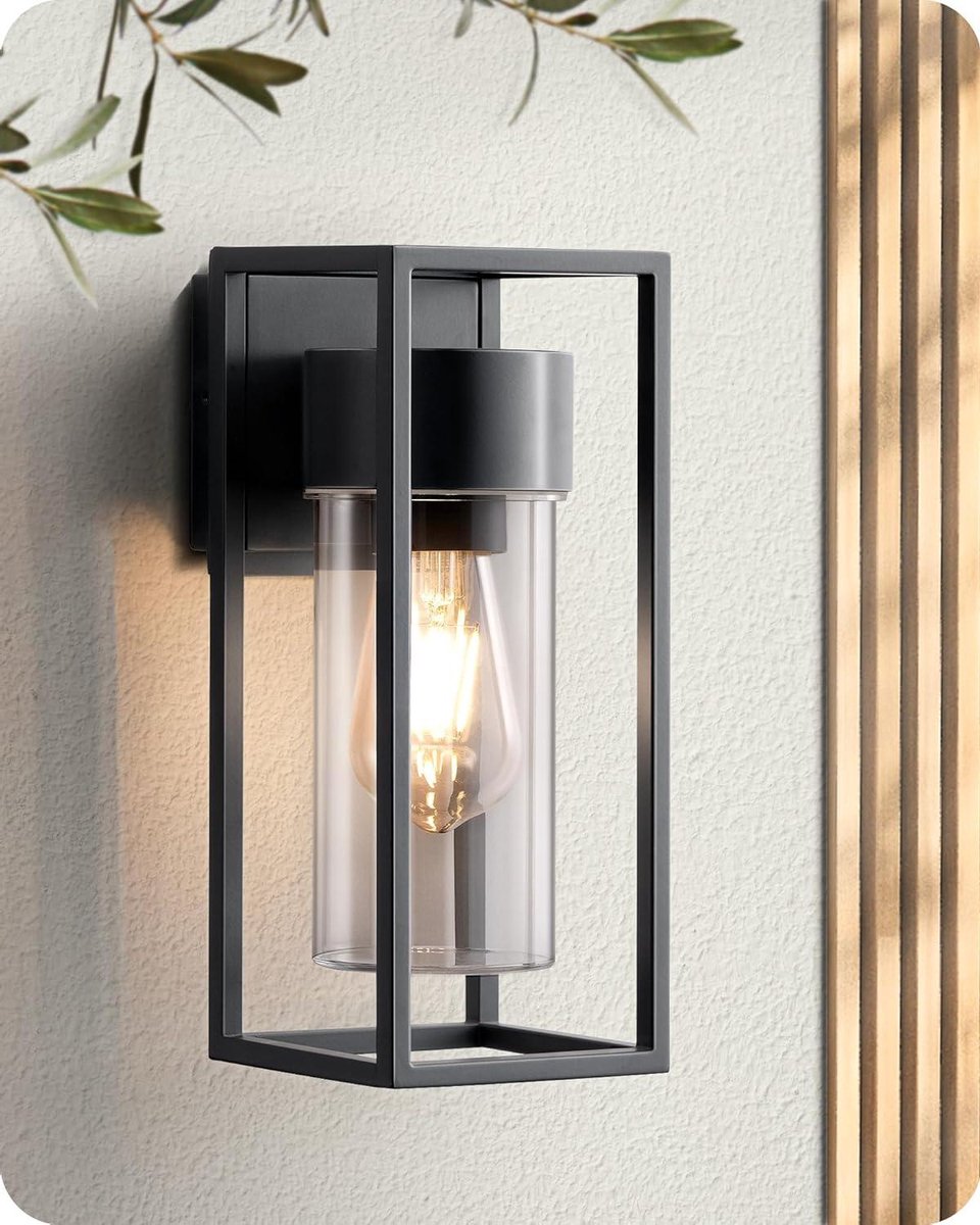 Binnen- en buitenwandlamp - muurverlichting huisgevel terrasverlichting balkon - modern zwart IP44 waterdicht