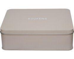 Keufens Koektrommel - 22x16x6,5 cm - Koekjestrommel - Koekjesdoos - Koekblik - Koekendoos - Taupe - Luchtdicht Keufens Koektrommel - 22x16x6,5 cm - Koekjestrommel - Koekjesdoos - Koekblik - Koekendoos - Taupe - Luchtdicht