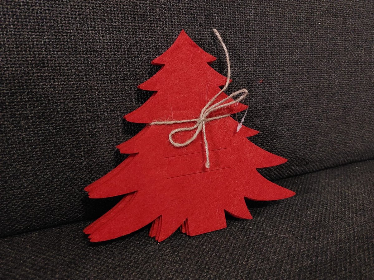 Kerst Bestekhouder - Set van 4 - Vilten Bestekhouders Kerst | Kerstboom Bestekhouder - Rood