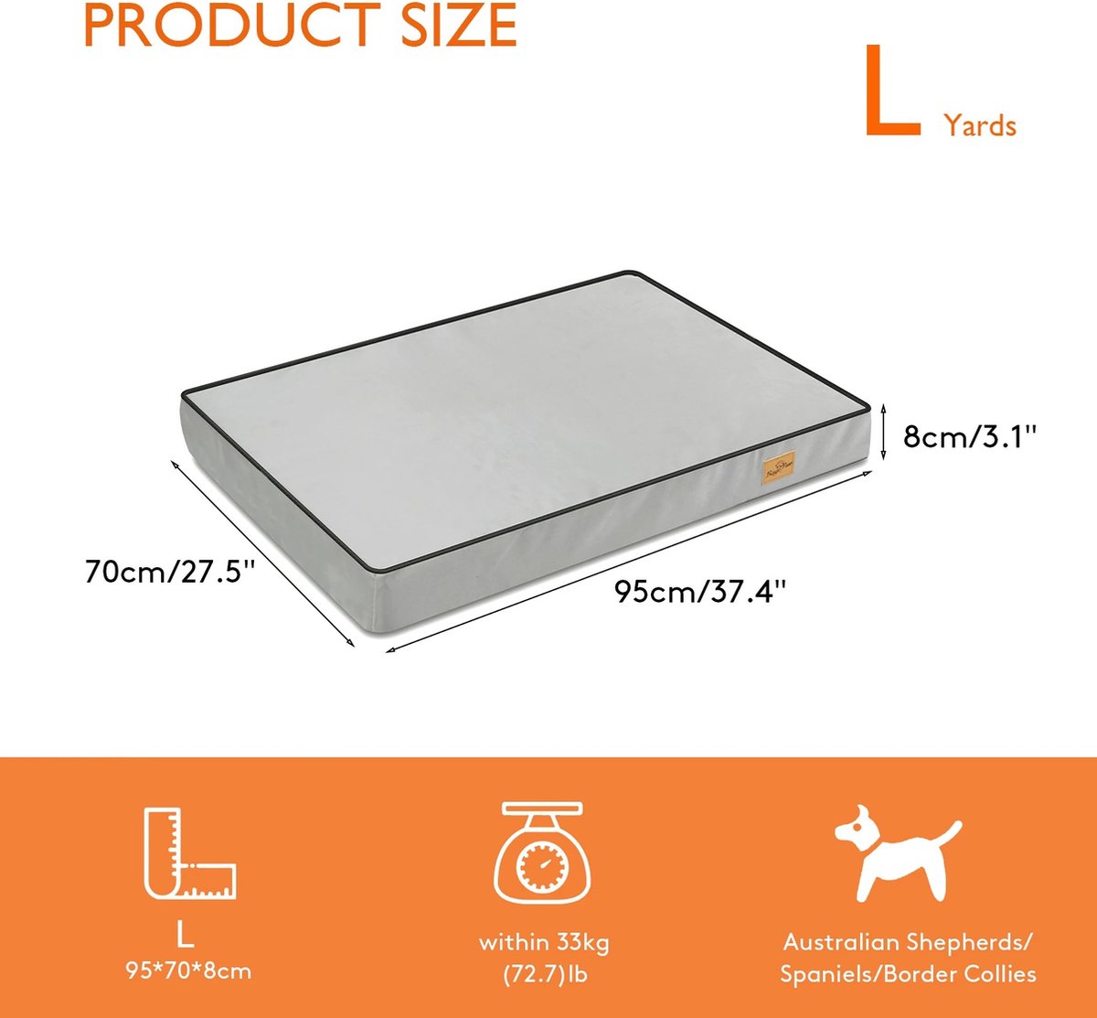 SteeFly® Waterdicht hondenbed - Comfortabel lounge schuim - Wasbare & afneembare hoes - Voor kleine tot grotere honden