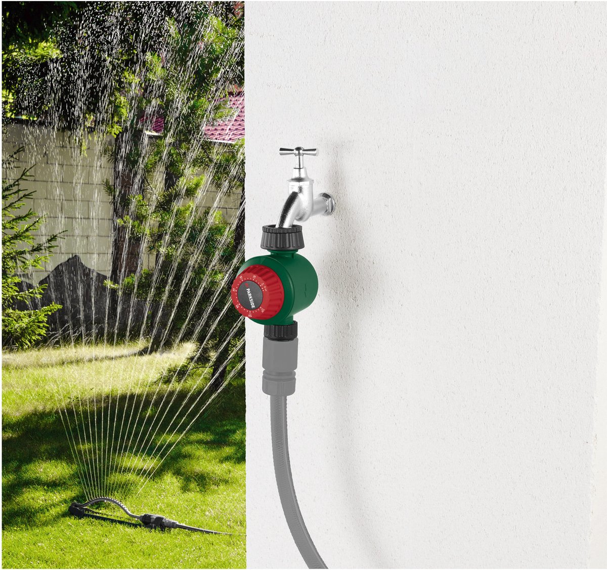 Watertimer- irrigatietimer - tijdklok tuinslang - tijdklok tuin beregening - 5 tot 120 minuten draaischijf