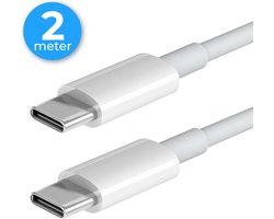 Nuvance Usb C naar Usb C Kabel - 2 Meter - Usb-C Kabels - Snellader - 480Mb/ps Data - Usb C Oplader - 60W - Wit