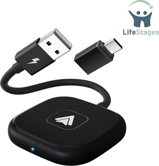 Premium 2-in-1 CarPlay Dongle – Draadloos & Snel Verbonden!, Upgrade je auto met deze premium 2-in-1 dongle! 🔌📱, Geschikt voor zowel draadloze Apple CarPlay als Android Auto., Plug & play, zonder