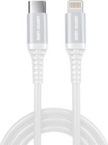 Bol.com SanGuan USB-C naar Lightning Kabel - 20W Snellader - 1 Meter - Oplaadkabel - Gevlochten - voor Apple iPhone 14/13/12/11/... aanbieding