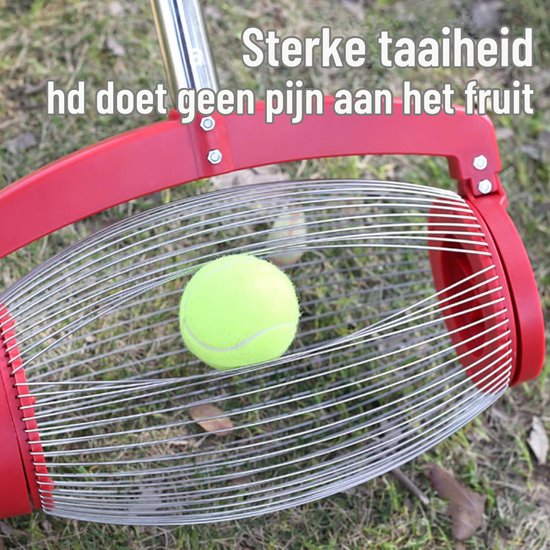 Notenraper - Walnootraper - Notenverzamelaar - Walnoten Raper - Verstelbare Lengte - Rood - Inclusief opbergtas van Merkloos	 — afbeelding 2