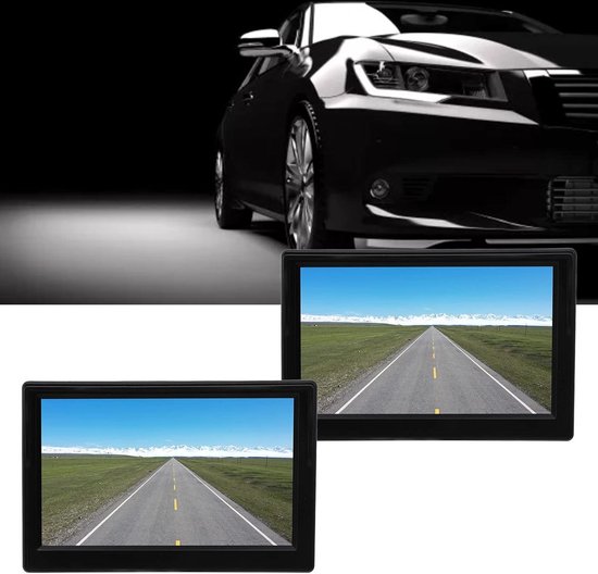 Dilwe Kit de moniteur de caméra de recul Caméra de recul DC12V-24V 5 pouces TFT LCD Kit de