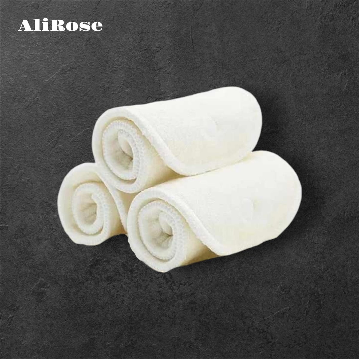 AliRose - Herbruikbare Luier Inleggers - Set van 3 - Hennep Katoen - Absorberend & Ademend - Antibacterieel - Duurzaam, comfortabel en milieuvriendelijk - dé keuze voor bewuste ouders - 35x13,5 cm