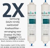 2 x filtre de réfrigérateur Samsung DA29-10105J HAFEX/EXP - remplacement pour Drekker FILTRO-HAFEX, modèles de filtres : da29-10105j, HAFEX-EXP, BL9808, 5231JA2010B, DD7098