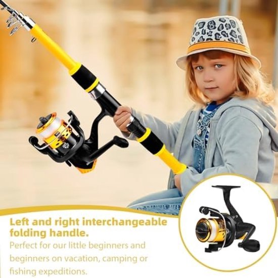 Hengelset voor kinderen, 1,5 m telescopische hengel rol 80 Hengelset voor kinderen, 1,5 m telescopische hengel rol 80