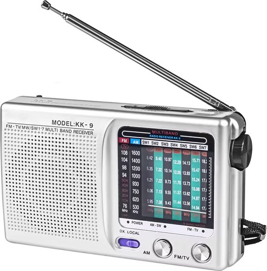 Baijiali - Draagbare Mini Pocket Radio AM/FM op batterijen - Zilver