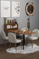 Table console pliable| Table de salle à manger| Table pliante peu encombrante| Moderne et élégant| Noyer foncé| 133X64,5X72cm