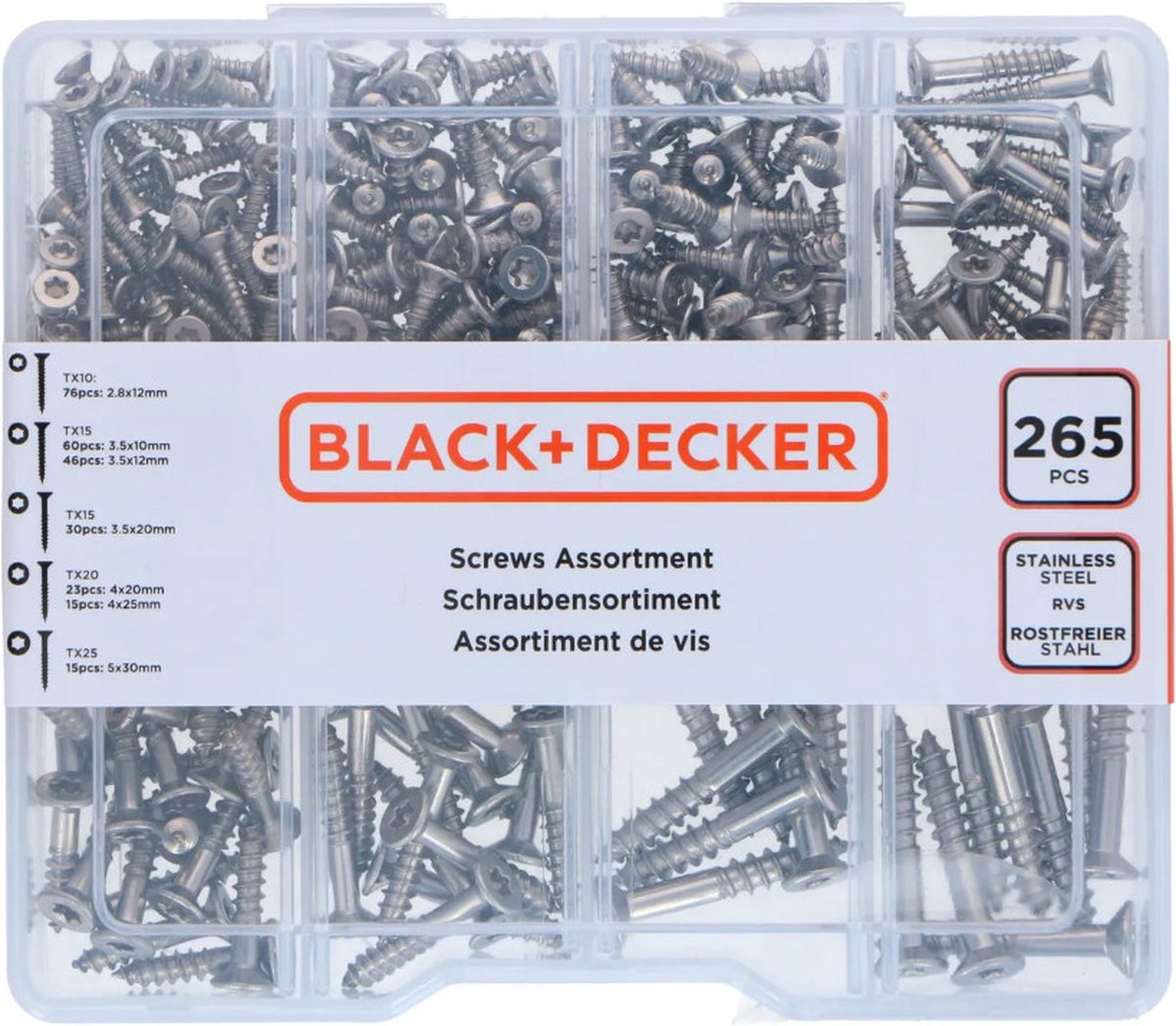 Black and Decker torx-schroevenset (265 stuks)