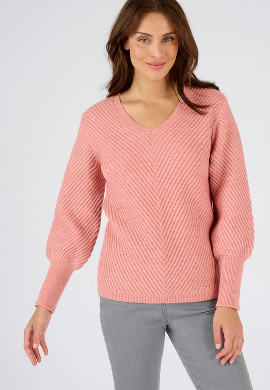 Damart - Pull col V Thermolactyl - Femme - Rose - M