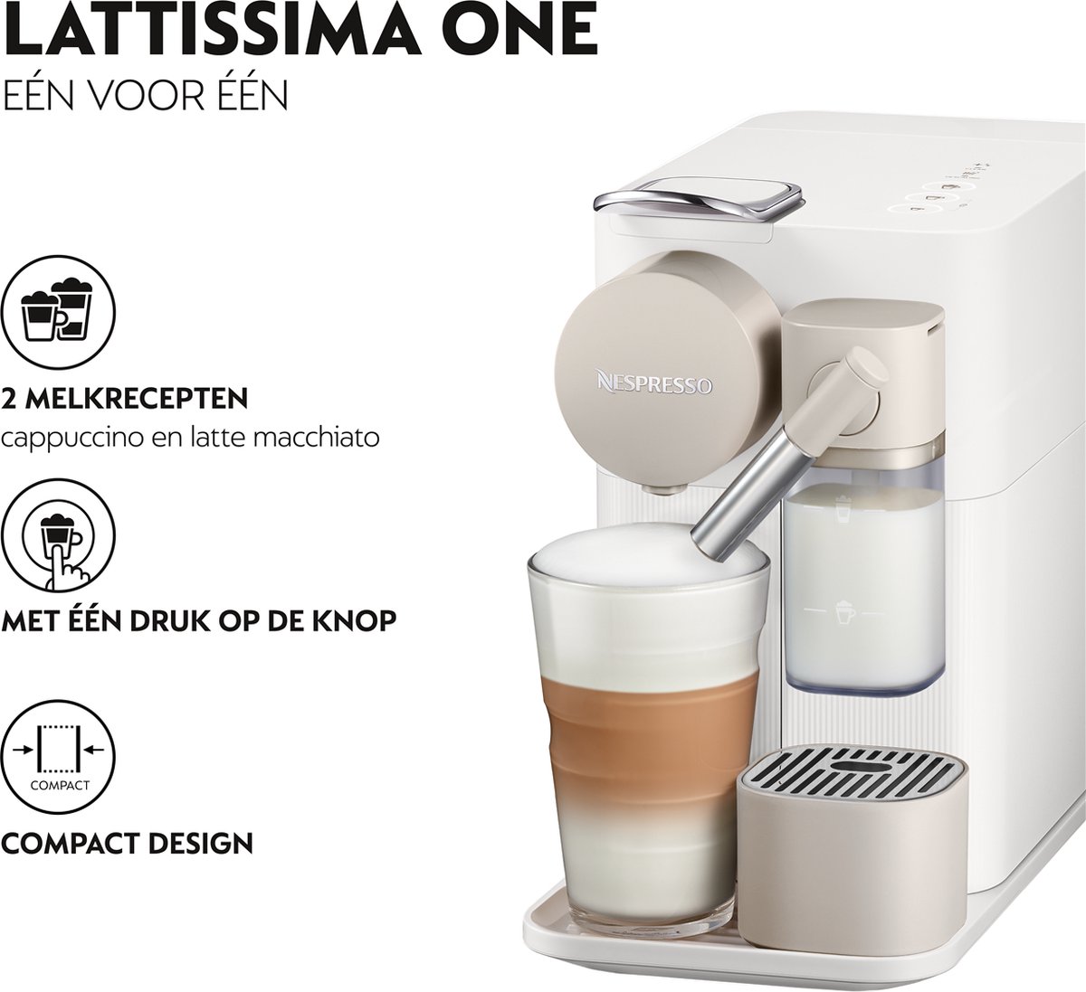 De'Longhi Nespresso Lattissima One EN510.W - Koffiecupmachine - Wit thumbnail 4