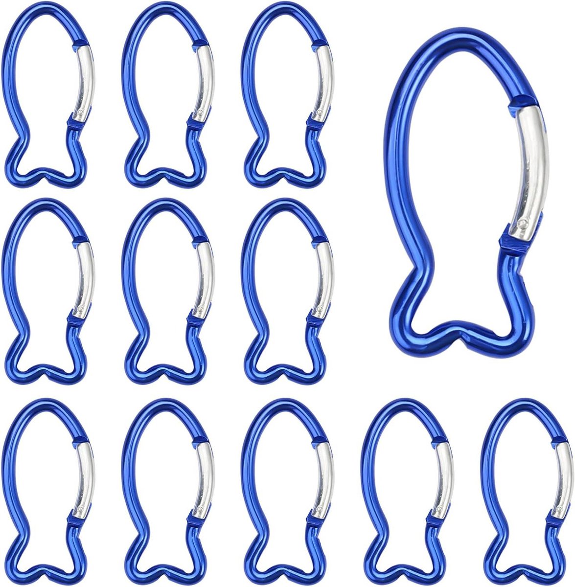 12 stuks kleine karabijnhaken - visklimmen - mini-karabijnhaak - aluminium - sleutelhanger - wandelen kamperen - vissen outdoor .