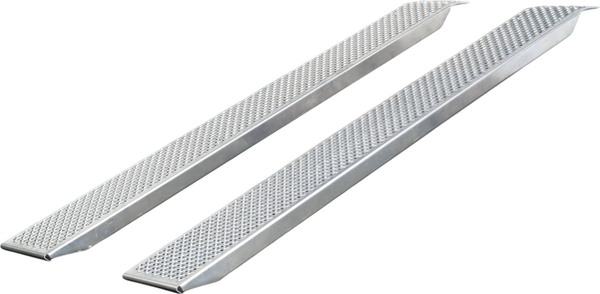 Set vaste oprijplaten aluminium 1000kg 2000 x 260mm bruikbare breedte 222mm MW Tools SOR2000