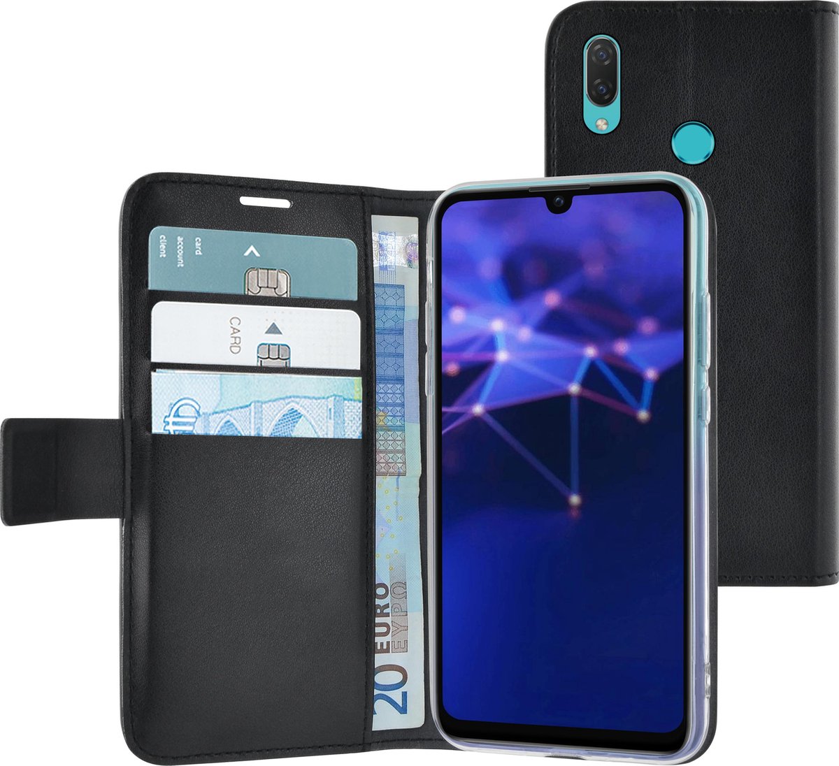 Azuri Huawei P Smart (2019) hoesje - Bookcase - Zwart