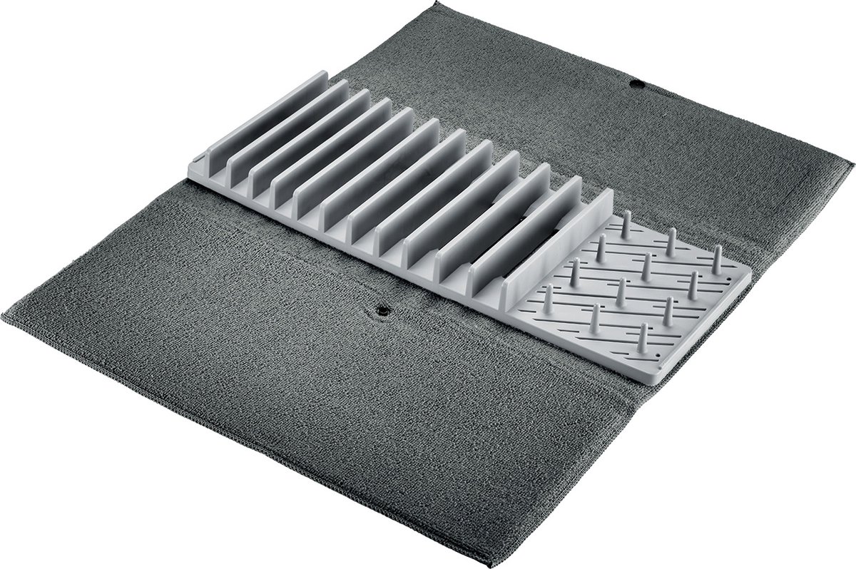 Westmark Afdruipmat met Schotelhouder – Sterk absorberende afdruipmat met schotelhouder, Sterk absorberend, Machinewasbaar, Ideaal voor het afdruipen van de vaat – 60 X 46 cm