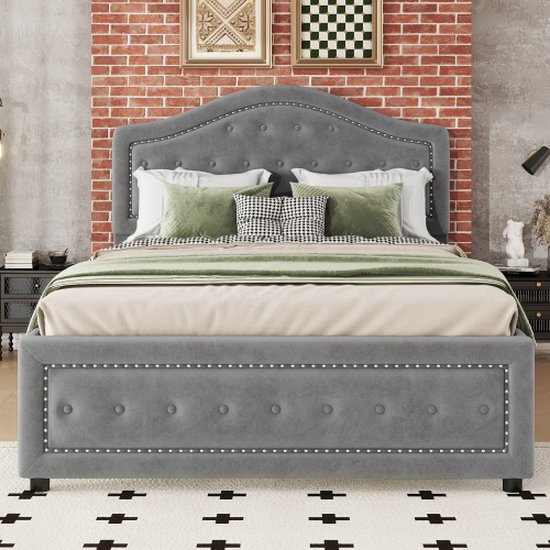 Gestoffeerd Bedframe Canon Grijs stof kopen? | Goossens