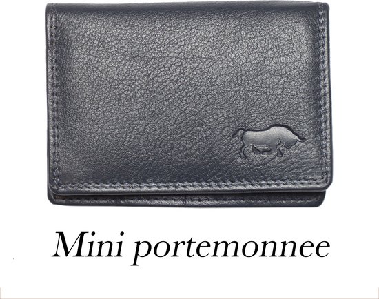 Portefeuille Femme Mini Cuir Bleu Foncé - Portefeuille Femme Bleu Foncé Extra Klein