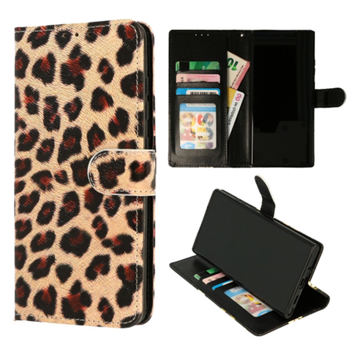 Geschikt voor Oppo A96 - Bookcase Print - Tijgerprint - Book Case - Telefoonhoesje