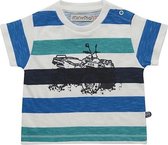 Minymo - jongens T-shirt - streep - wit groen blauw - Maat 140