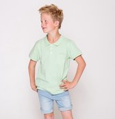 Ebbe - jongens polo shirt - Washed pastel green - Maat 140