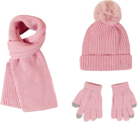 Ensemble Bonnet, écharpe Et Gants Pour Filles 4-10 Ans - Doux, Chaud Et Confortable - 3 Pièces D'hiver