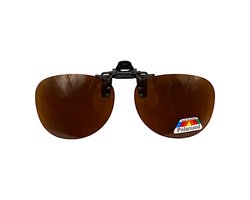 LOUD AND CLEAR® - Clip On Zonnebril - Piloten Zonnebril - Overzet - Opzet - Heren - Dames - Bruin - Opklapbaar - Gepolariseerd