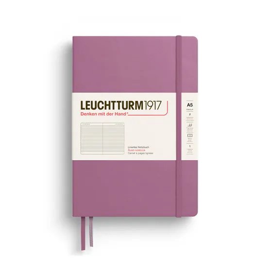 Leuchtturm notitieboek dusty rose lined medium hardcover a5 145x210mm