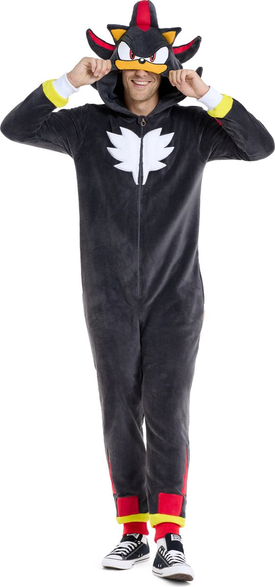 OppoSuits Shadow Onesie - Unisex - Huispak - Jumpsuit - Carnavalskleding - SEGA - Zwart - Maat S