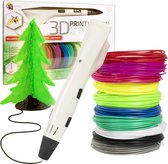 3D&Print 3D Pen Starterspakket Kinderen - 3 D Pen Starterskit met 10x PLA Filament 1.75 mm - Wit