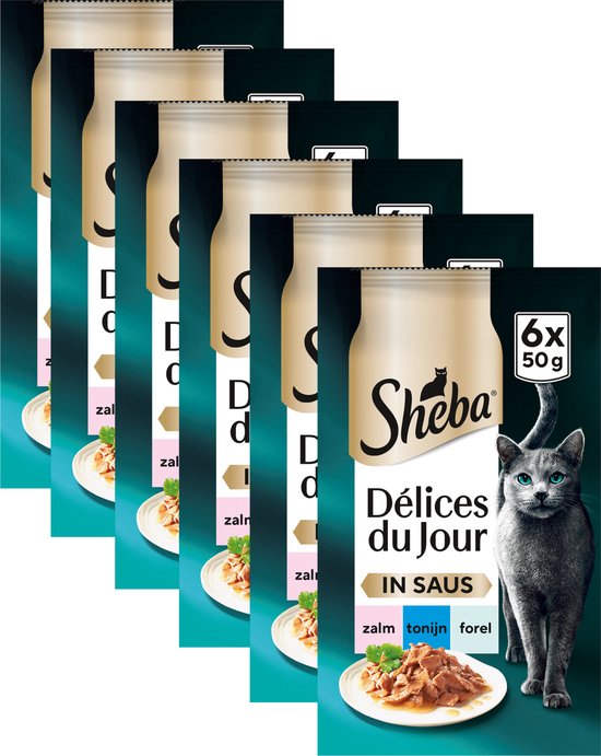 Sheba Kattenvoer Délices du Jour - Vis Selectie in saus Natvoer - 36x50 g
