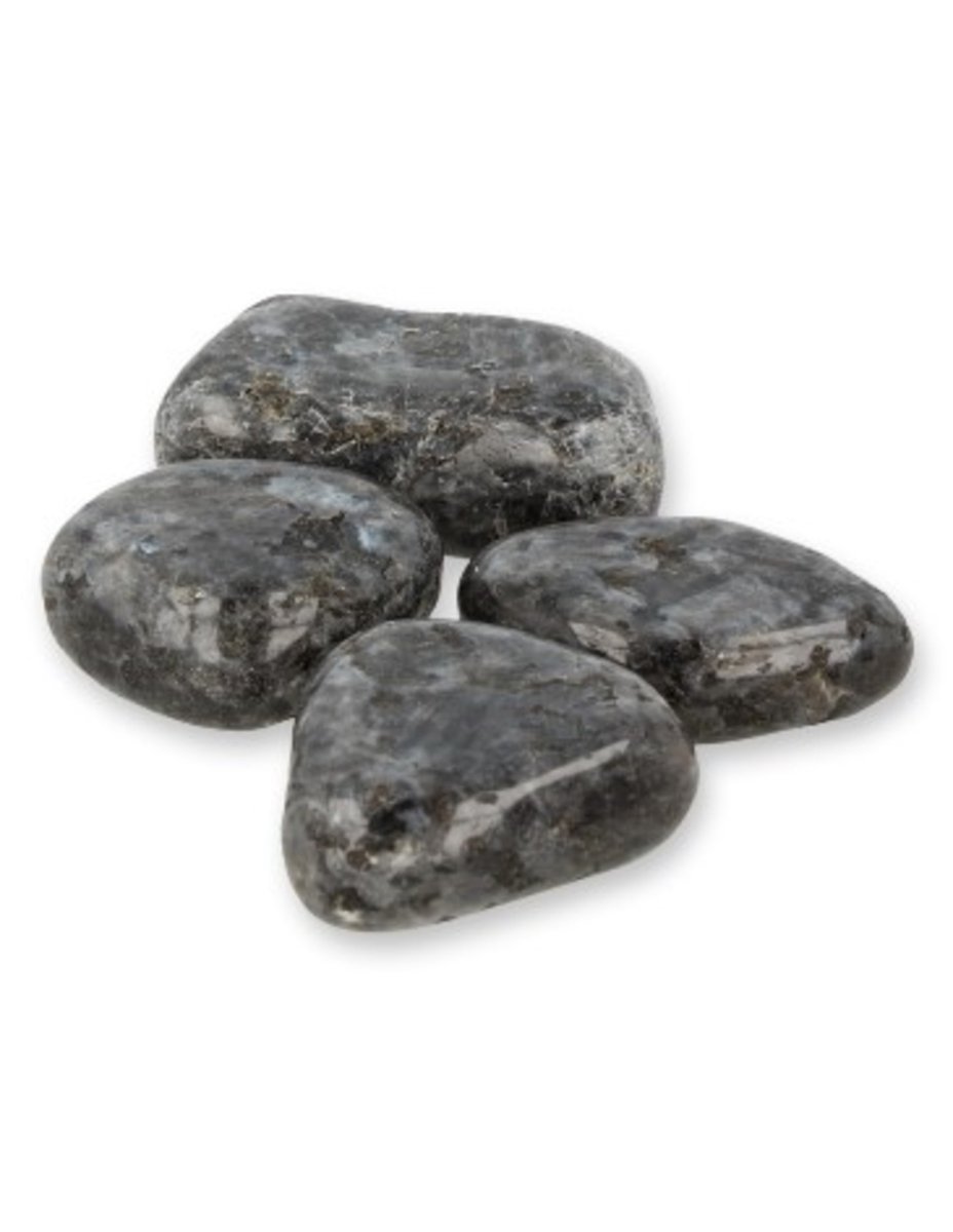 Larvikiet 100 gr. trommelstenen (mt3)