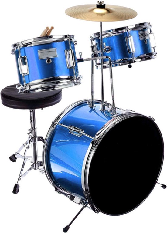 Drumstel Voor Kinderen - Drumstel - Kinder Drumstel - Speelgoed Drumstel - Speelgoed - Speelgoed 3 Jaar - Speelgoed Meisjes - Speelgoed Jongens - Drumstel Kind - 3-Delig - Inclusief Drumpedaal/Drumkruk/Drumsticks - Cadeau - Hout/Metaal Drumstel