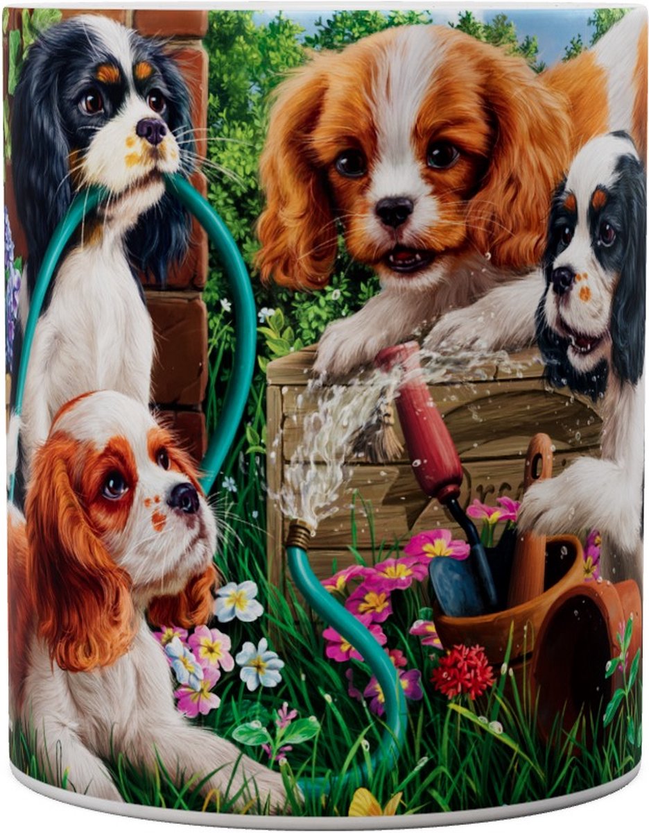 Honden Puppies In The Garden - Mok 440ml 440