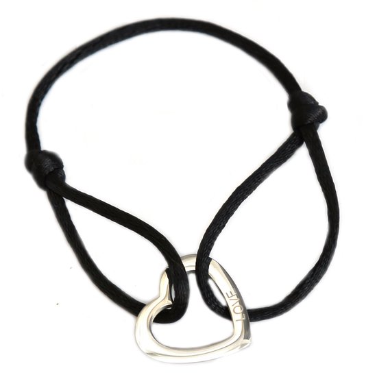 Bracelet doux amour noir argent